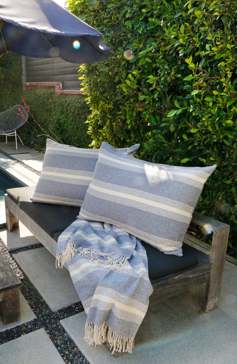 Pom Pom at Home Alpine Stripe Cotton Throw Blanket, Alternate, color, Grey/Ivory