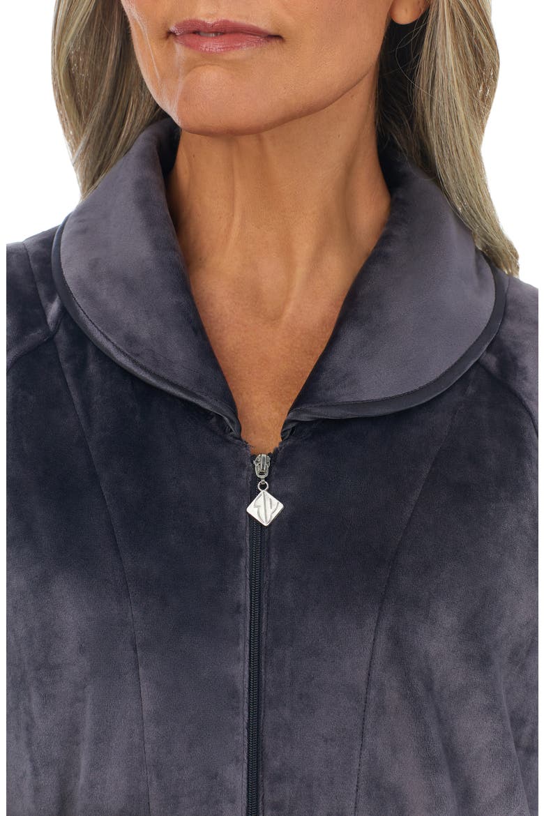 Zip-Up Longline Robe, Alternate, color, CHARCOAL