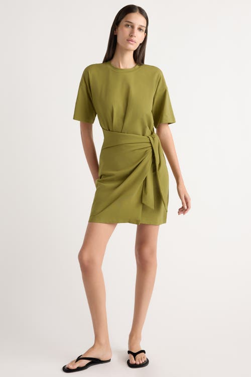 Modern Citizen Fallon Organic Cotton T-shirt Wrap Dress In Green