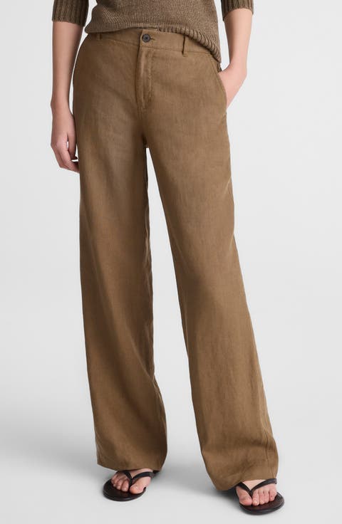 Zoe Relaxed Straight Leg Linen Pants