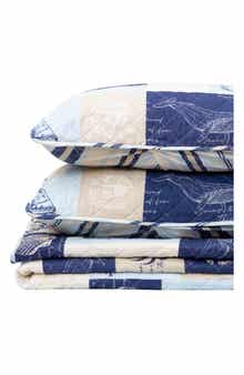 Woven & Weft Coastal Patchwork Reversible Microfiber Quilt Set