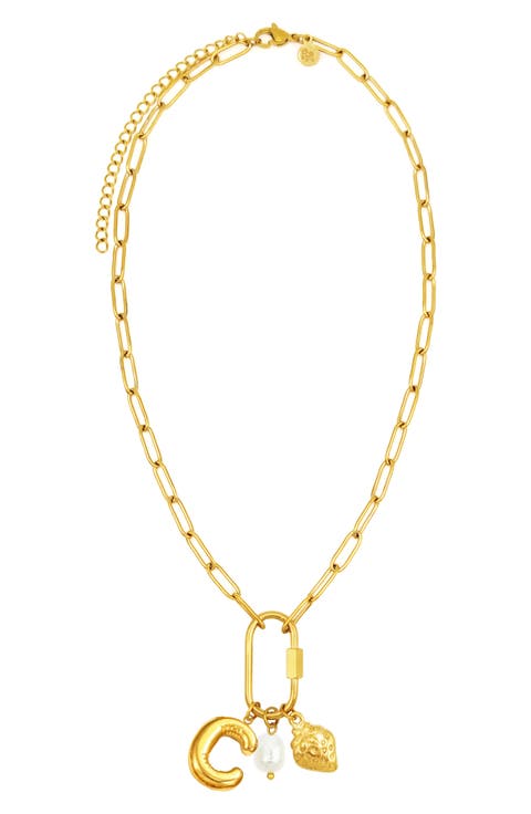Carabiner Initial Necklace
