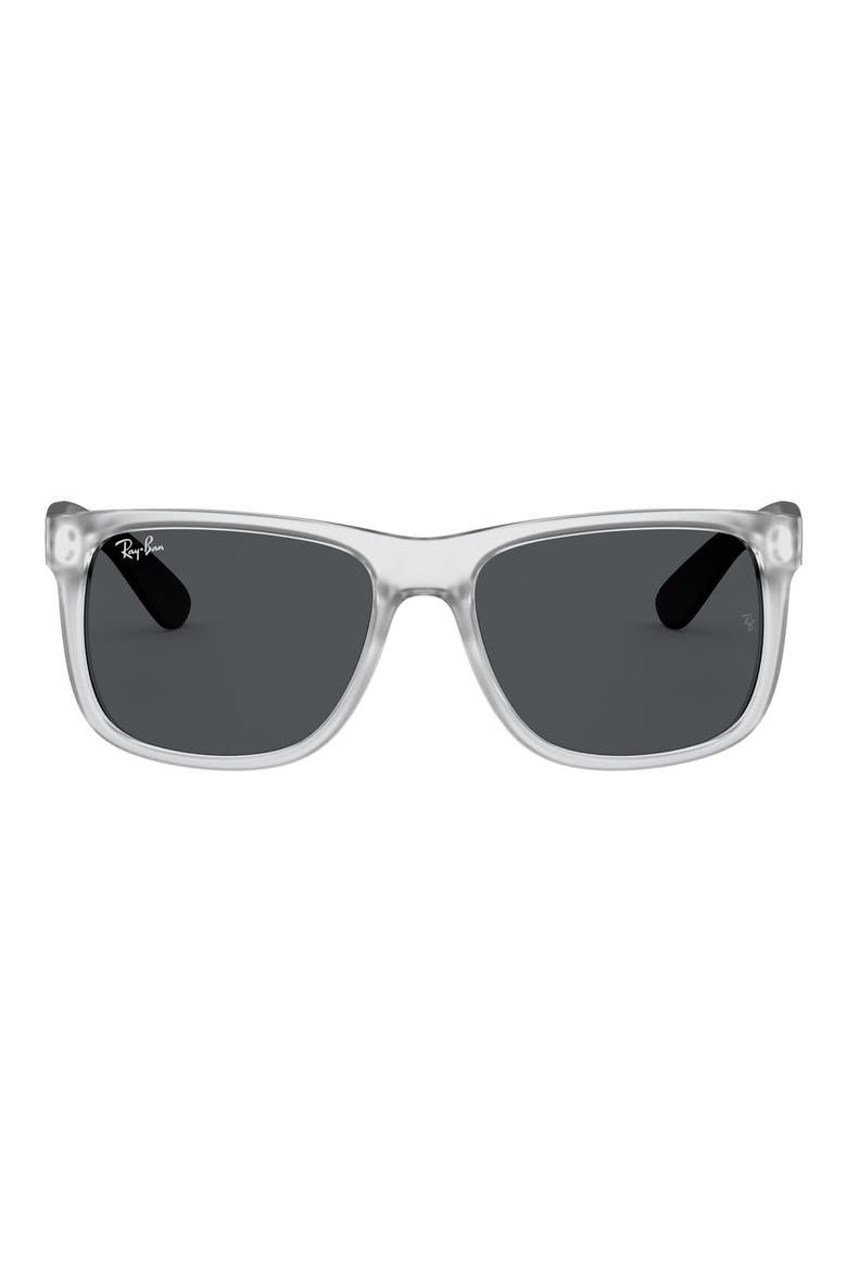 Justin 51mm Flat Top Sunglasses, Main, color, RUBBER TRANSPARENT/ DARK GREY