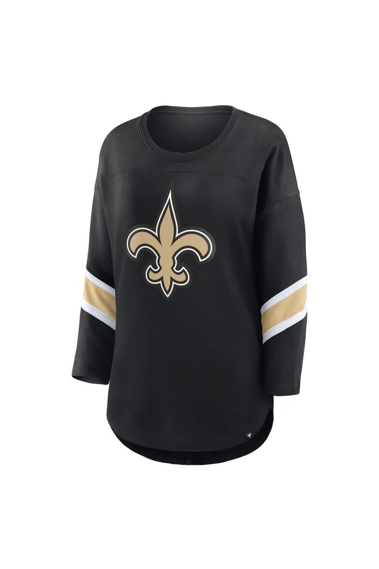 Women's Fanatics  Black New Orleans Saints Redzone 3/4-Sleeve T-Shirt, Alternate, color, Black