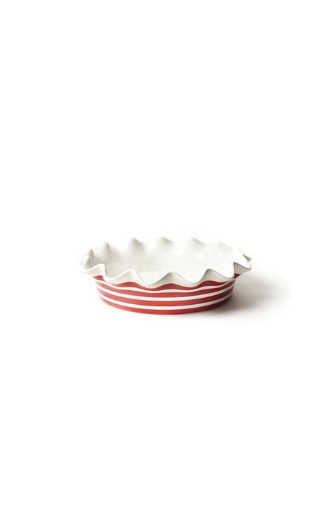 Red Stripe 9 Ruffle Pie Dish