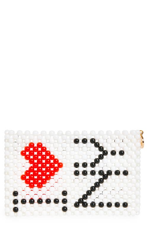 Susan Alexandra I Love Ny Beaded Card Holder In White