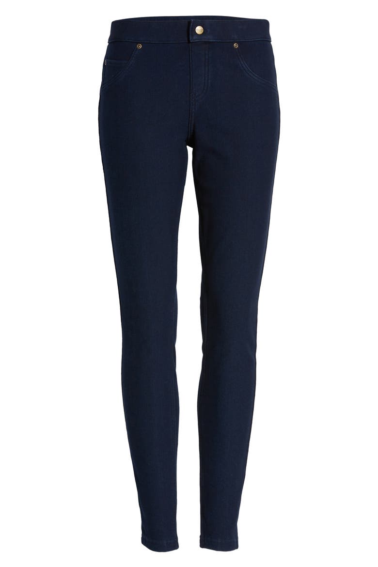 Fleece Lined Denim Leggings, Alternate, color, INK WASH