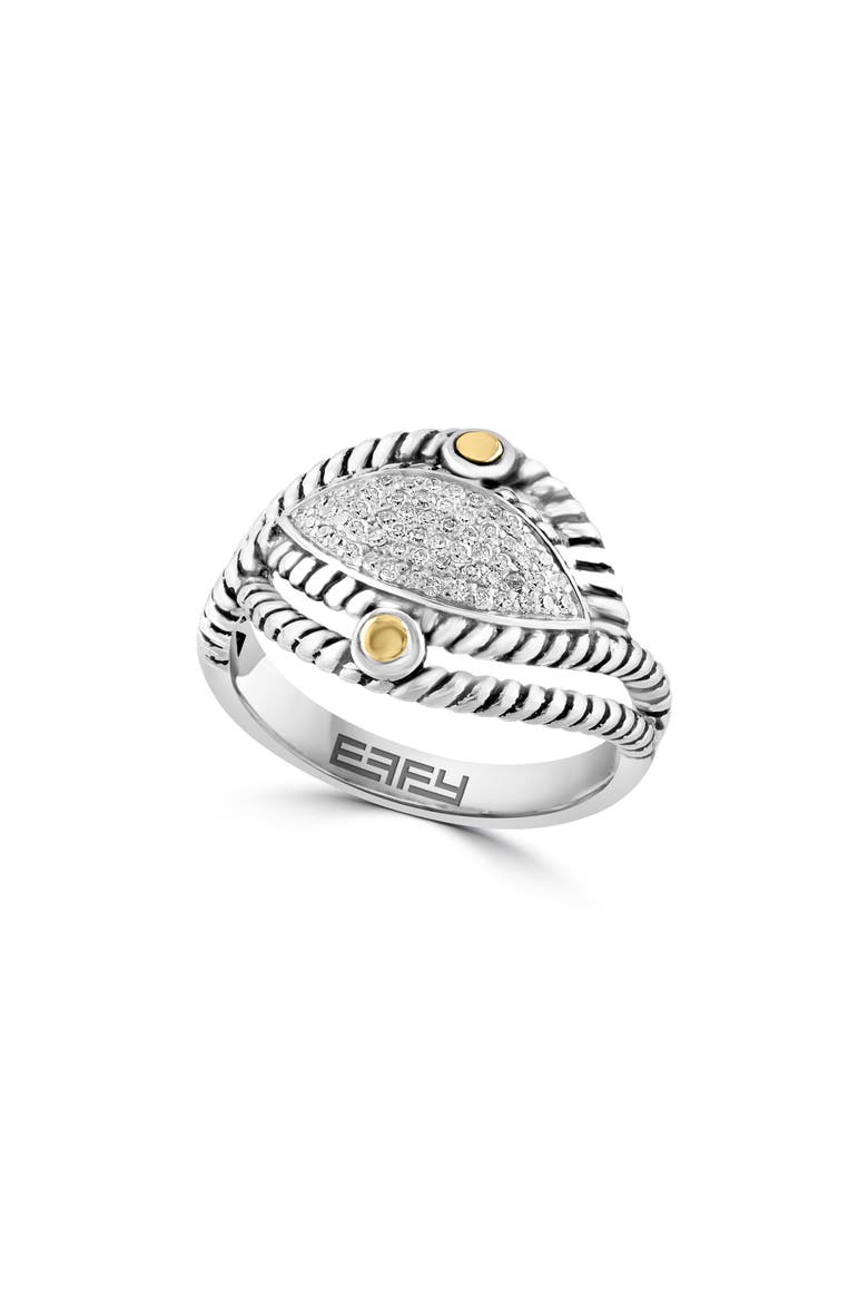 Diamond Pavé Twist Ring - 0.19 ctw, Main, color, YELLOW