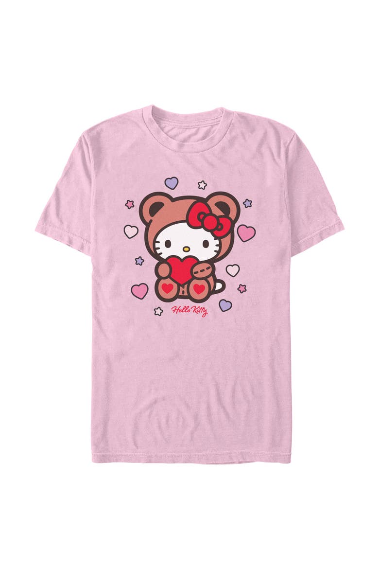 Men's Hello Kitty Cute Valentine Bear  Graphic T-Shirt, Main, color, Blossom