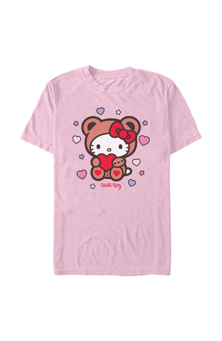Hello Kitty Men's Hello Kitty Cute Valentine Bear  Graphic T-Shirt, Main, color, Blossom
