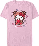 Hello Kitty Men's Hello Kitty Cute Valentine Bear  Graphic T-Shirt