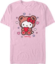 Hello Kitty Men's Hello Kitty Cute Valentine Bear Graphic T-Shirt