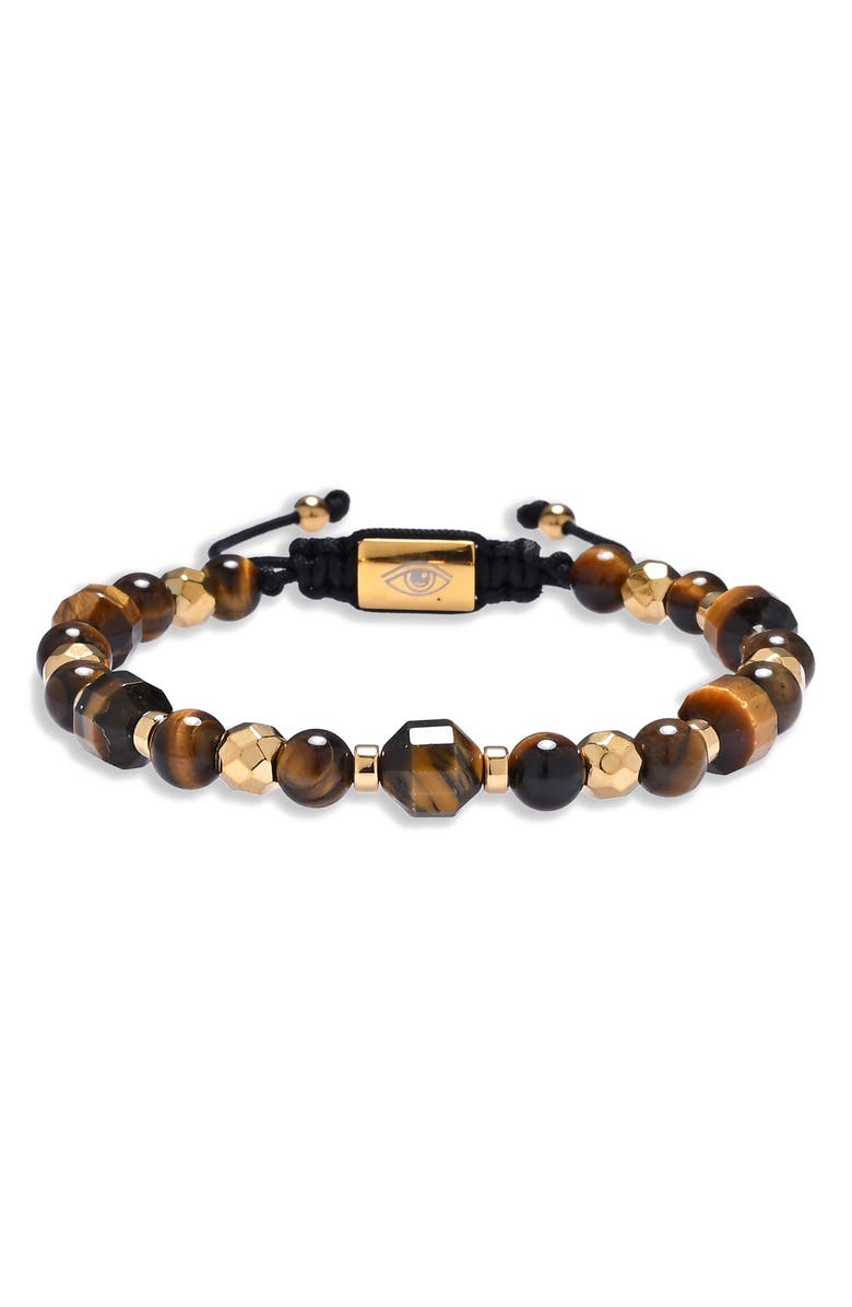EYE CANDY LOS ANGELES Men's Finn Tiger's Eye Beaded Bracelet, Main, color,