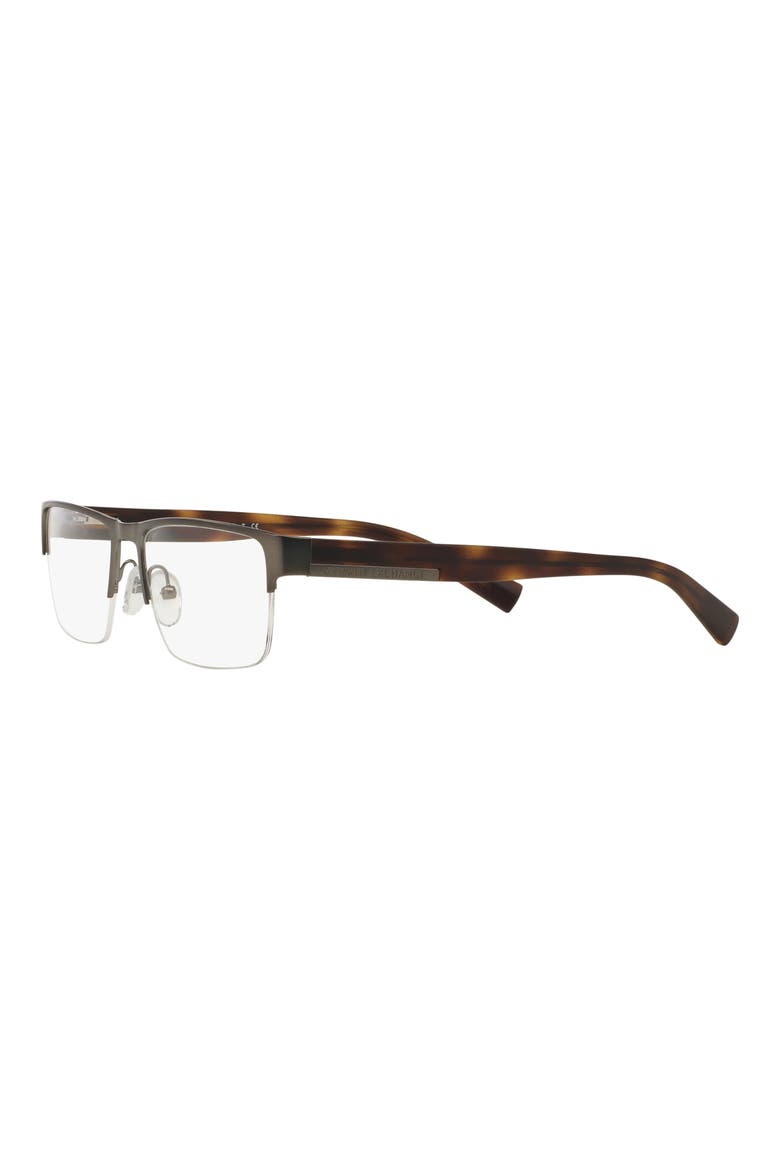 54mm Semirimless Rectangular Optical Glasses, Alternate, color, MATTE GUNMETAL