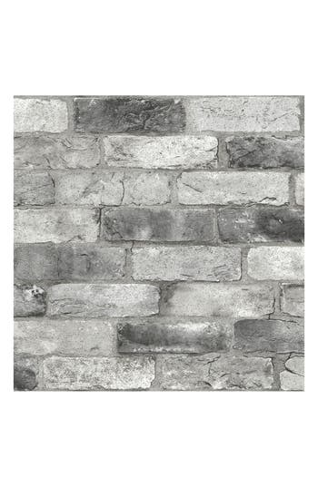 Wallpops Grey London Brick Peel & Stick Wallpaper In Grey
