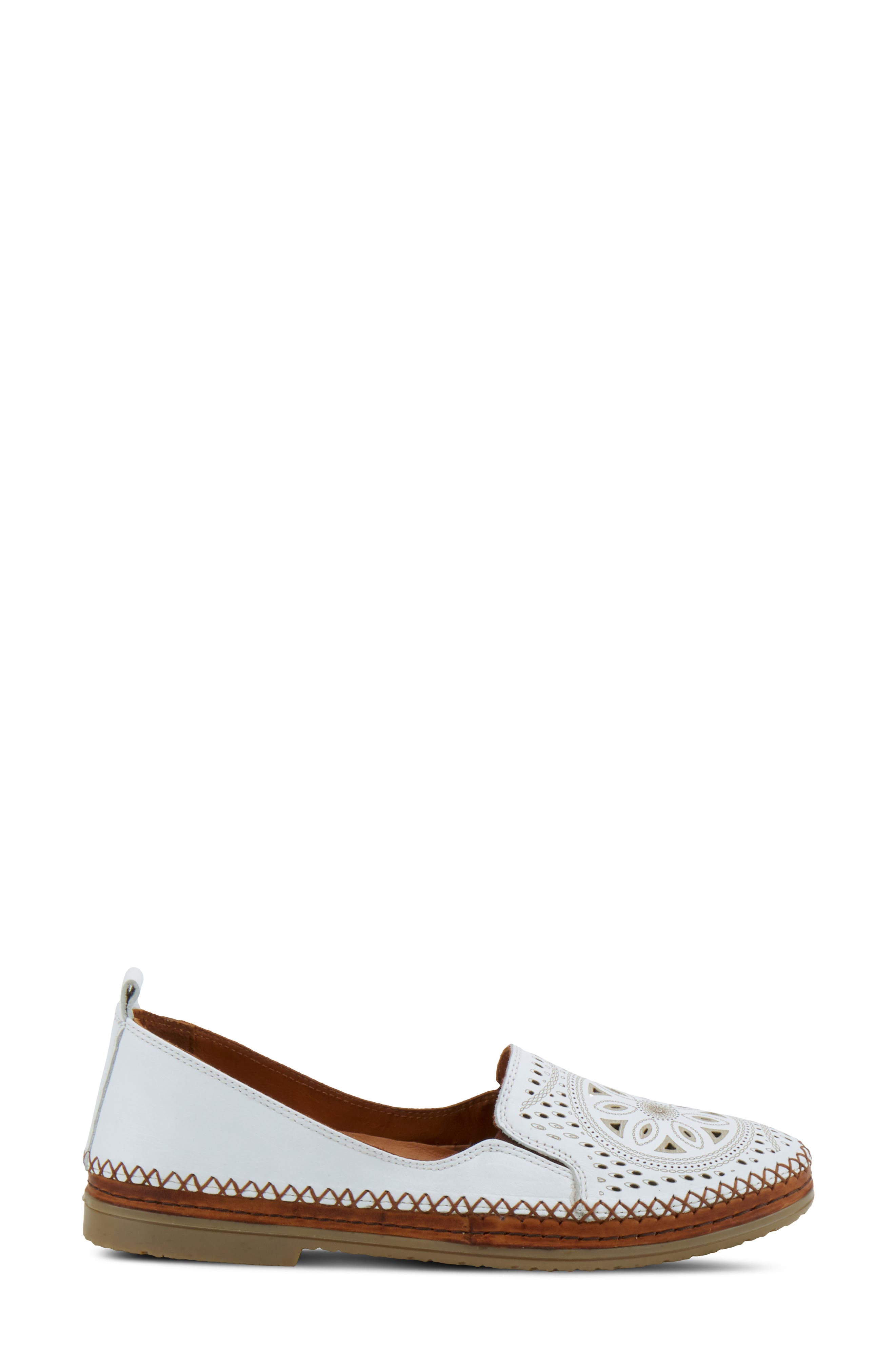 Ingrid Flat, Alternate, color, WHITE LEATHER
