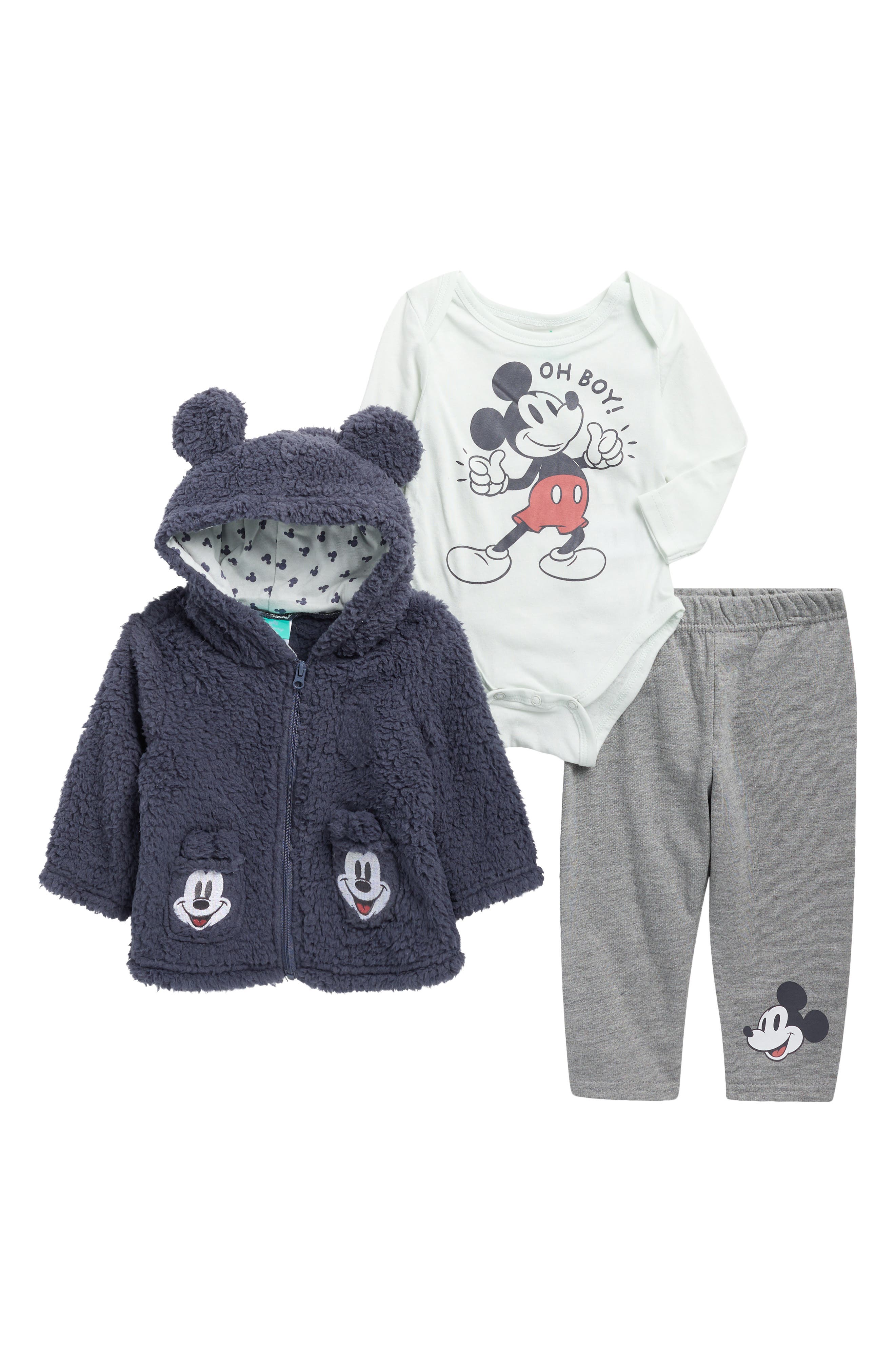 ASSORTED Mickey High Pile Fleece Jacket, Bodysuit & Pants Set