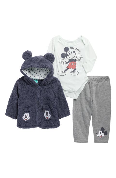 Mickey High Pile Fleece Jacket, Bodysuit & Pants Set (Baby)