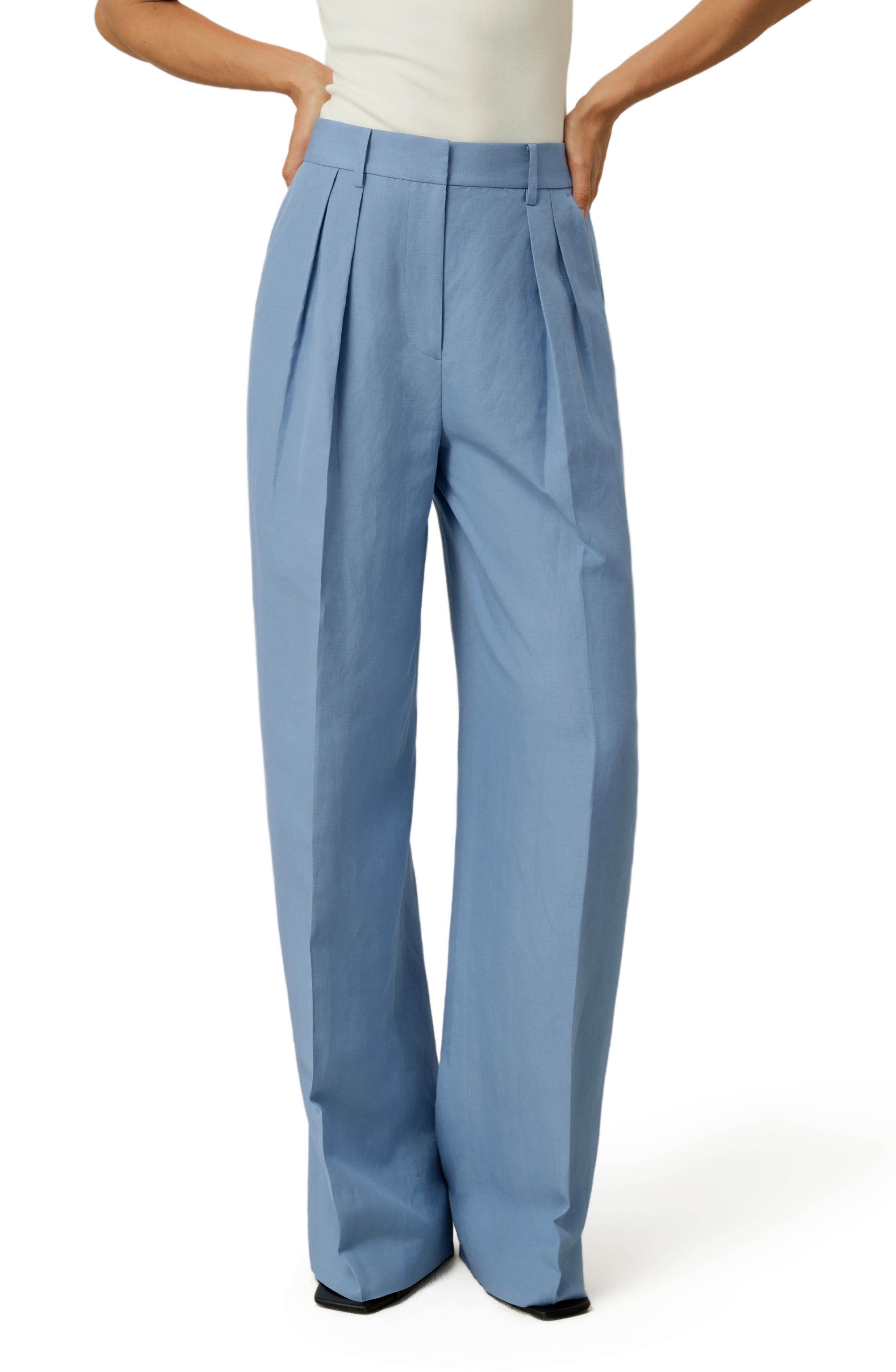 Silk Linen Wide Leg Pant