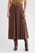 ELIE ELIE TAHARI Pleated Faux Suede Skirt