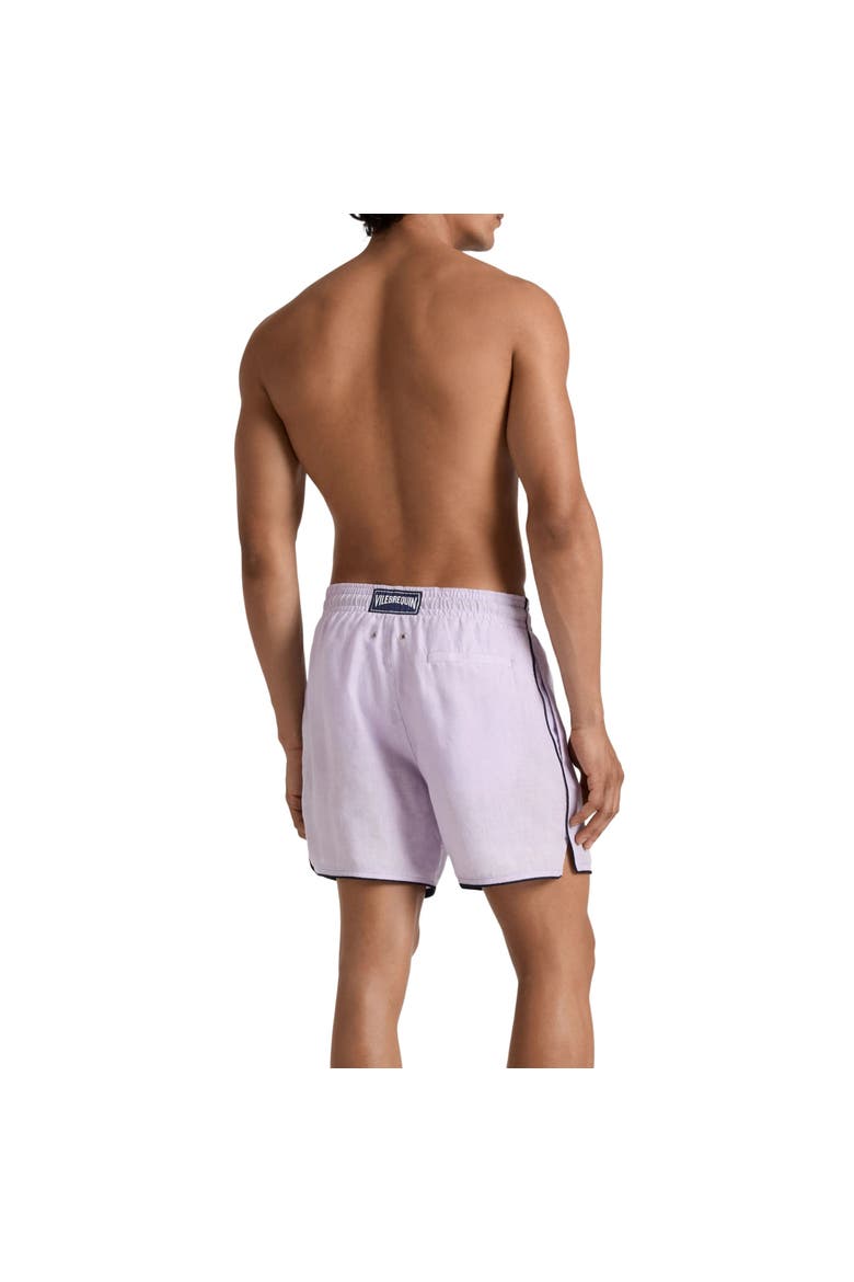 Men Linen Swim Shorts Solid, Alternate, color, Dawn Pink
