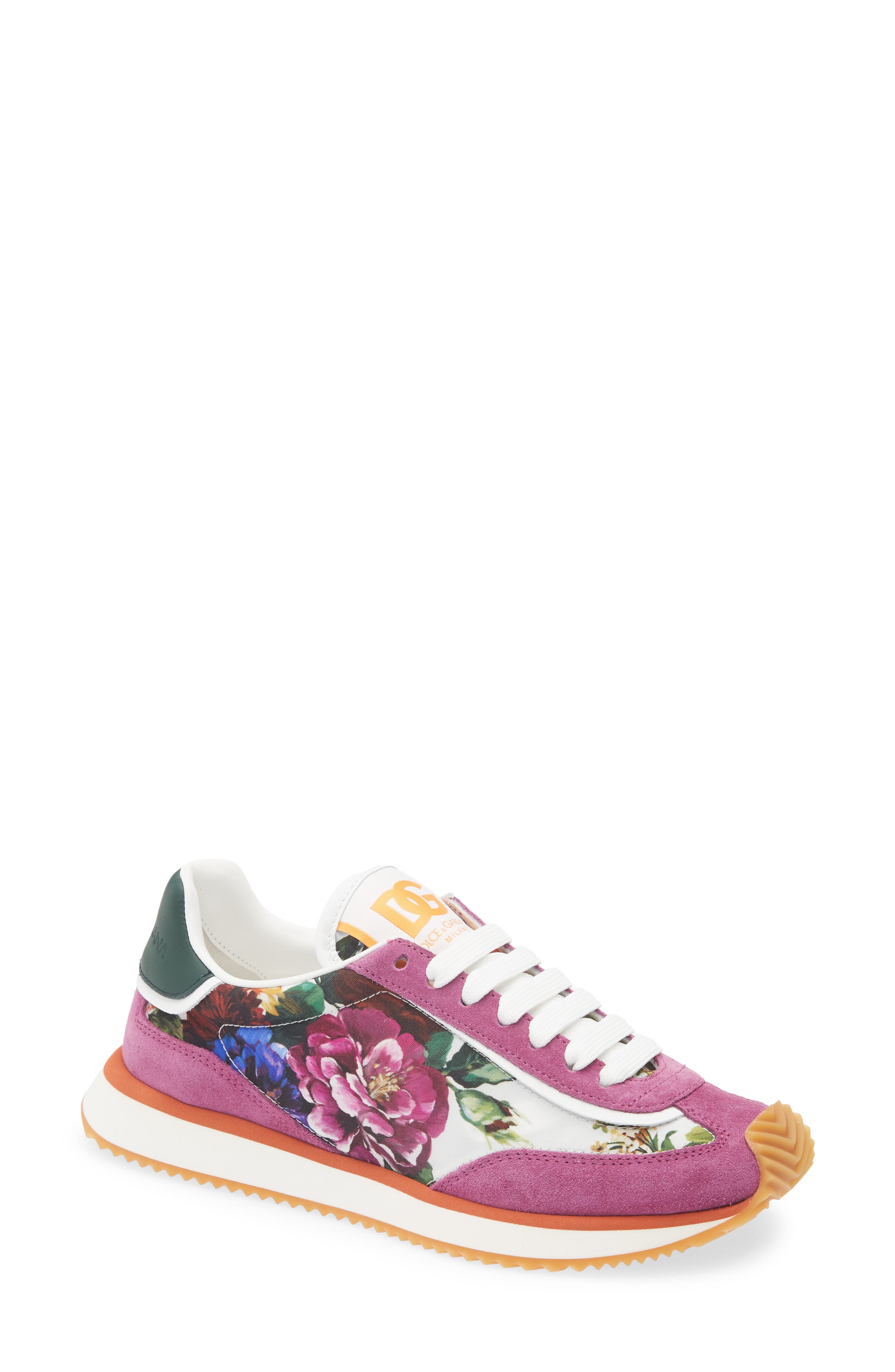 Dolce&Gabbana Aria Floral Sneaker, Main, color, 8W909 Bouq.fiori F.b/ Viole