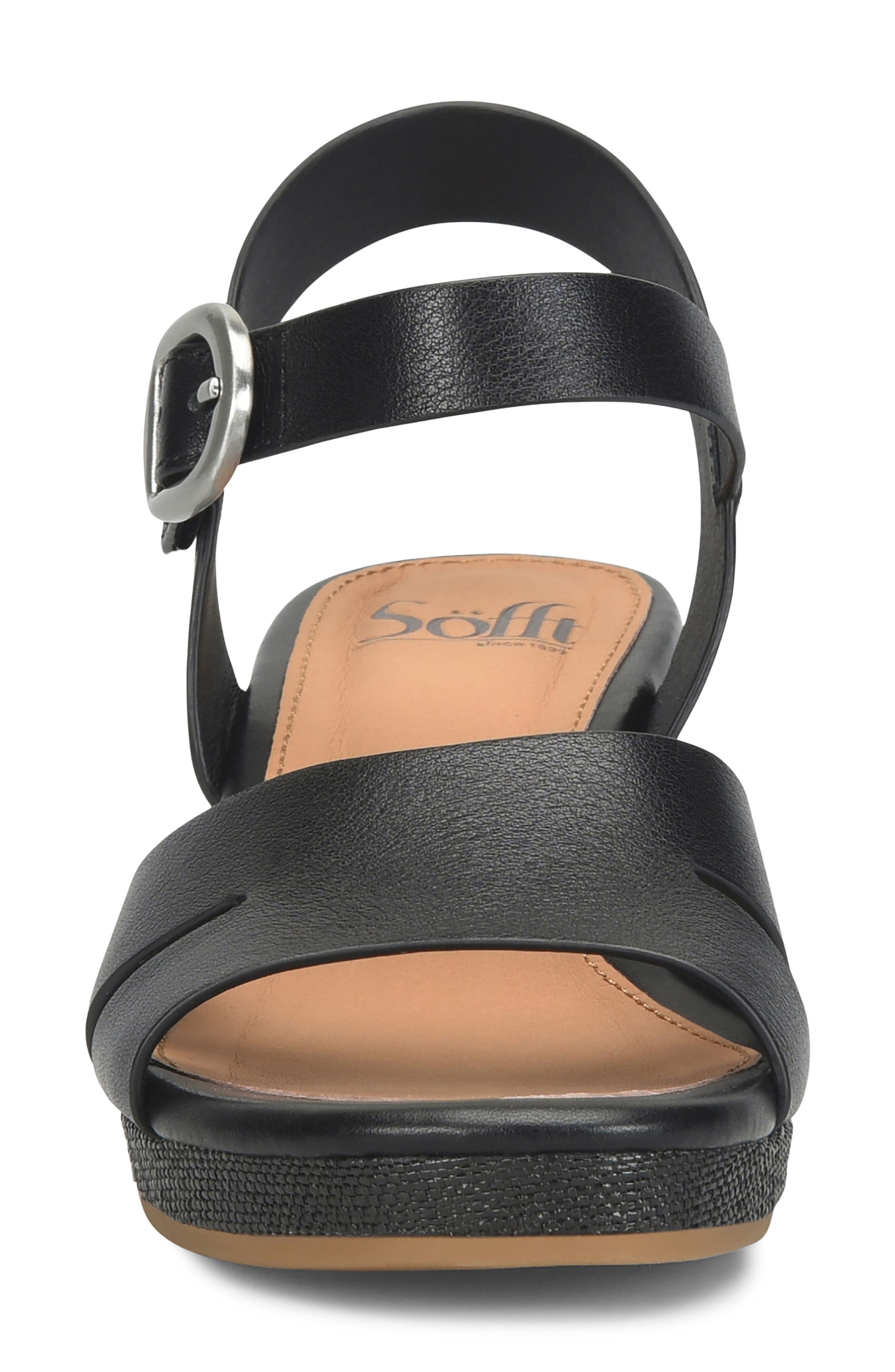 Söfft Vanessa Ankle Strap Platform Wedge Sandal, Alternate, color, Black