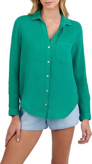 Bella Dahl Garment Dyed Linen Button-Up Shirt