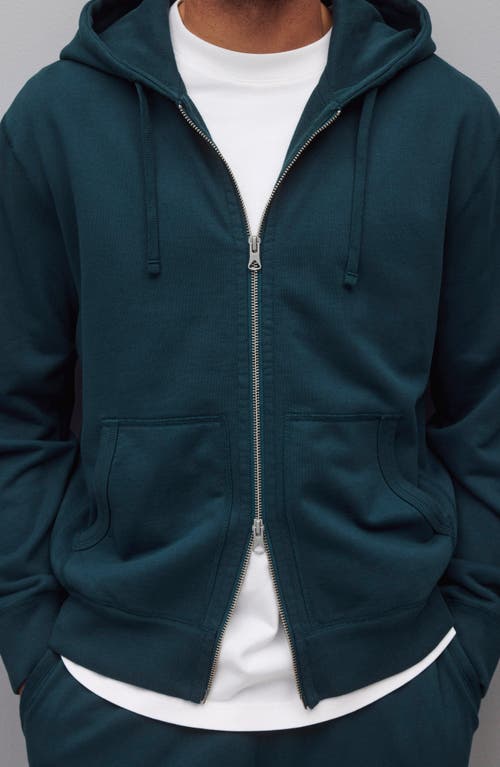 Reigning Champ Midweight Terry Standard Full Zip Hoodie In Green