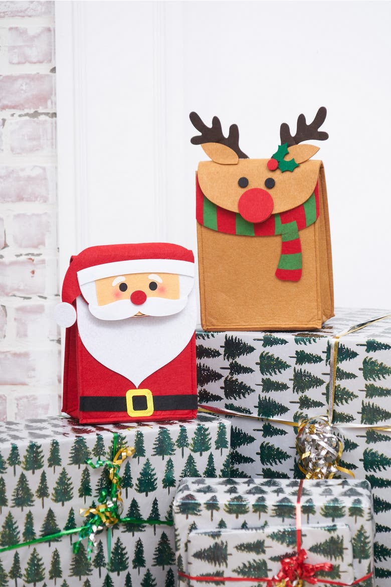 Santa Felt Bag Small, Alternate, color, Red