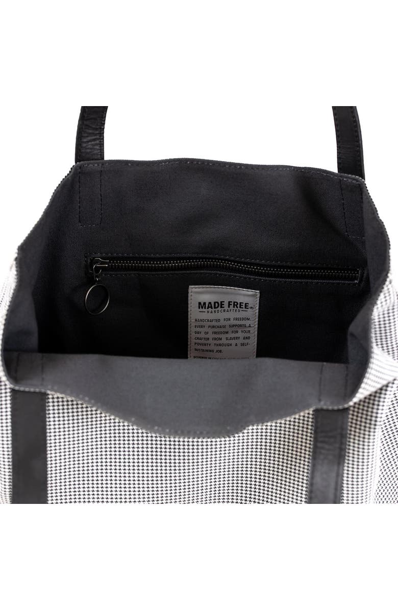 Made Free Houndstooth Print Day Tote, Alternate, color, Black