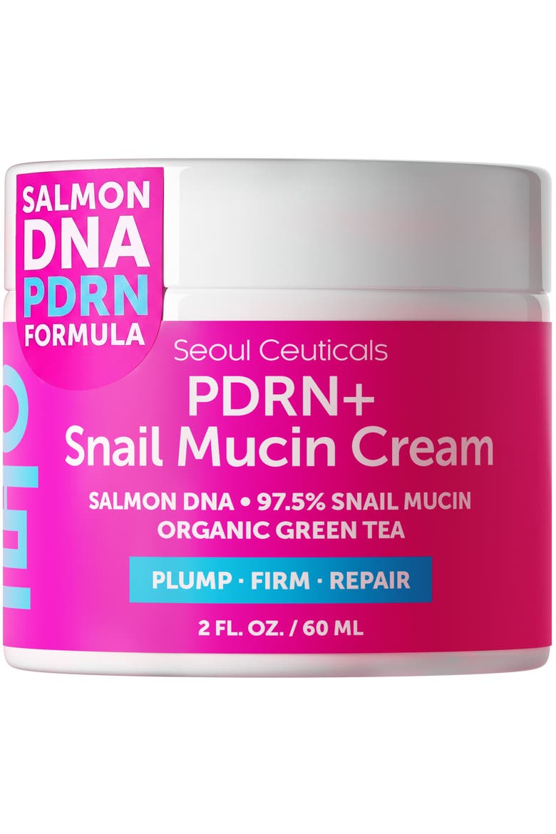 Korean PDRN Salmon DNA + Snail Mucin Cream, Main, color, White