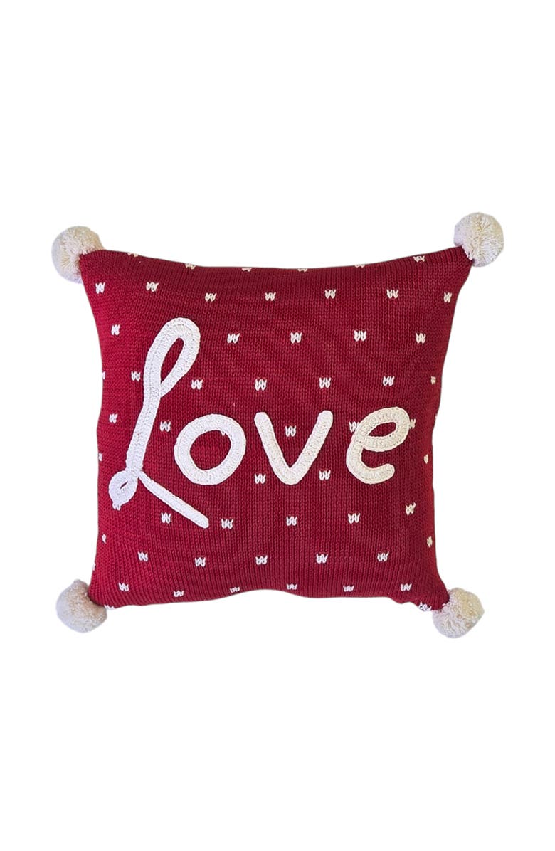 Melange Collection 10" Love Pillow, Main, color, Red