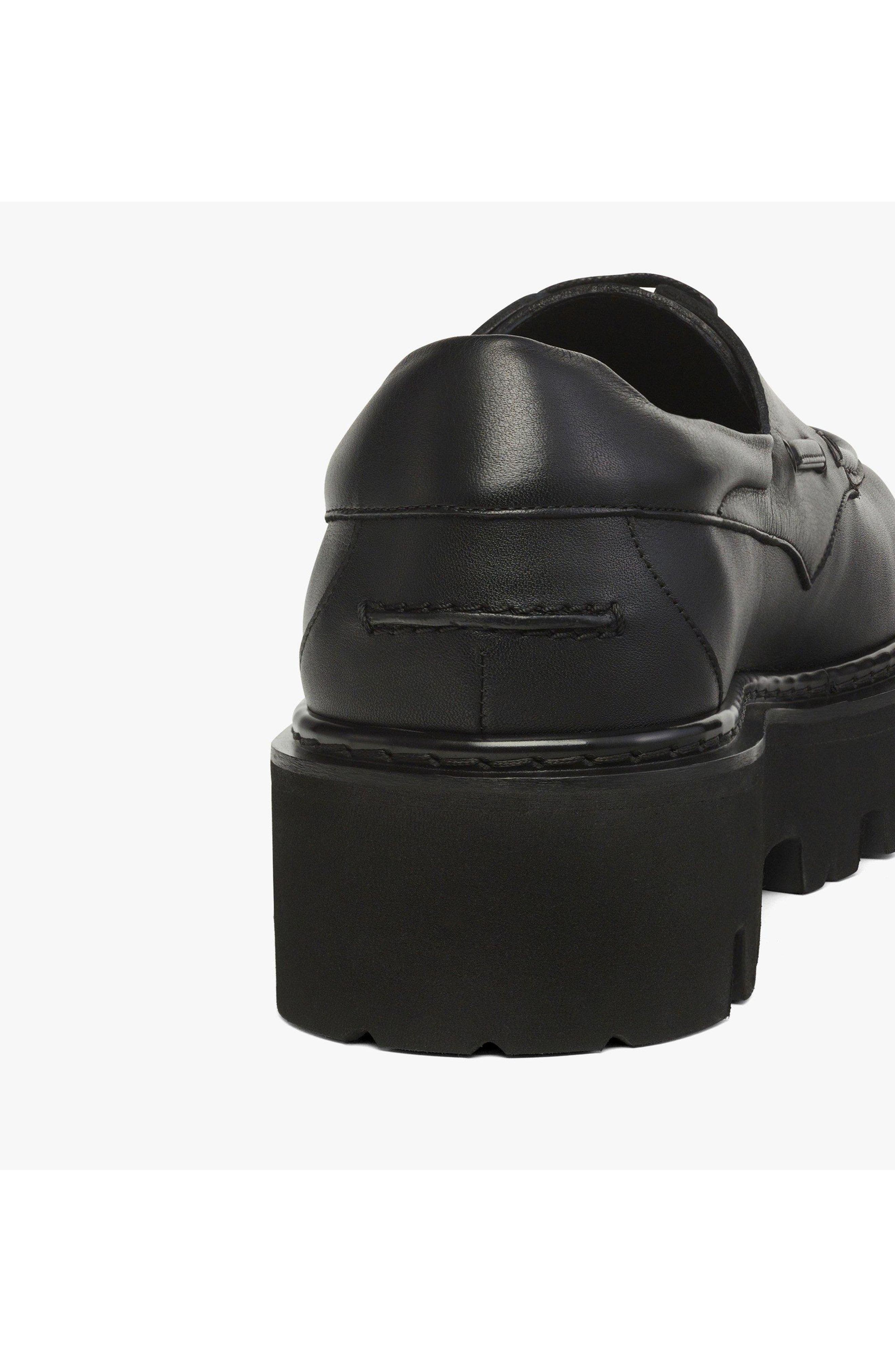 Men's Platform Loafers in Calfskin, Alternate, color, Black