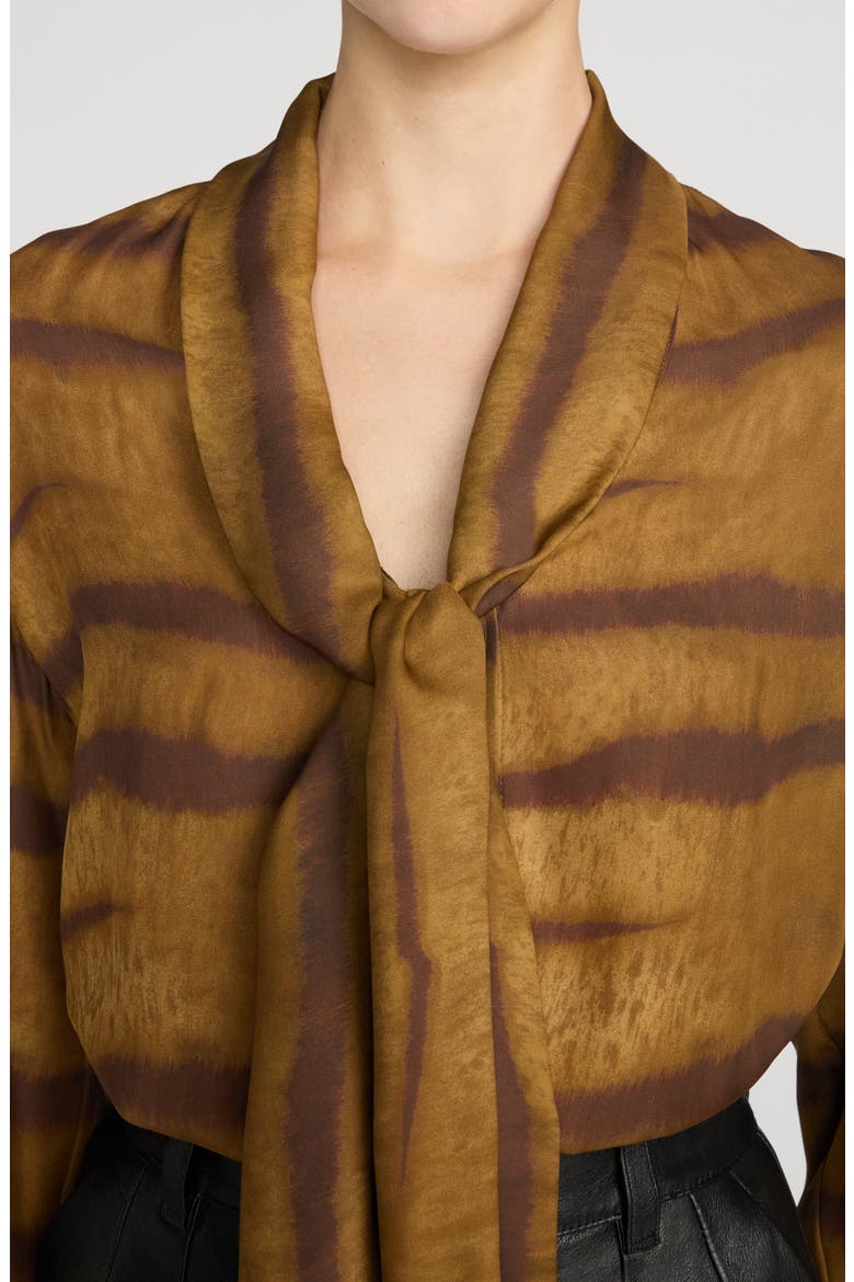 The Oversized Silk Tie Shirt, Alternate, color, LIGHT TIGER MULTI