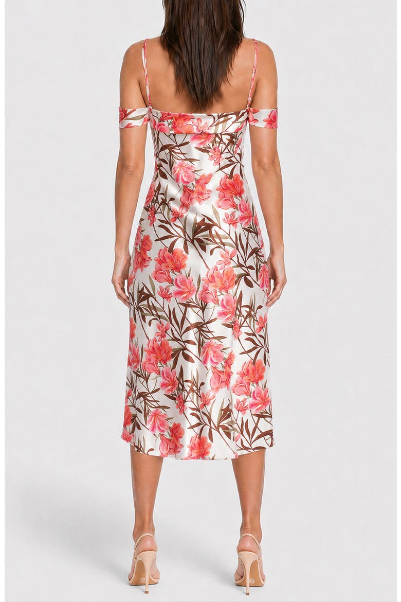 Satin Drape Midi Slipdress, Alternate, color, PINK MULTI