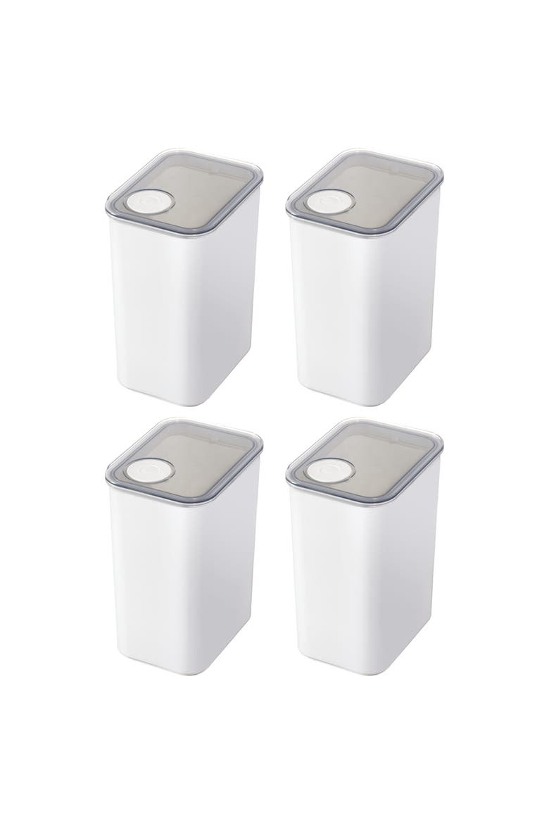 Large Canister with Removable Pour Cap - Set of 4 - White, Main, color, White