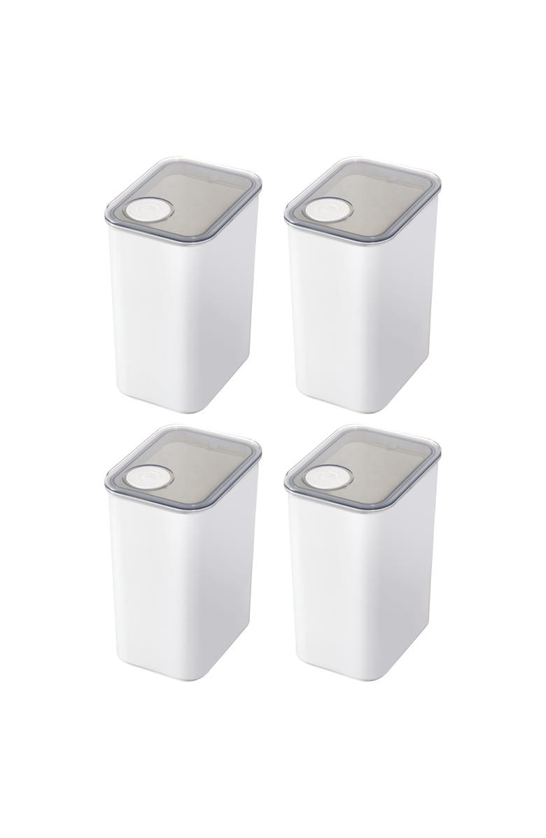 iDesign Large Canister with Removable Pour Cap - Set of 4 - White, Main, color, White