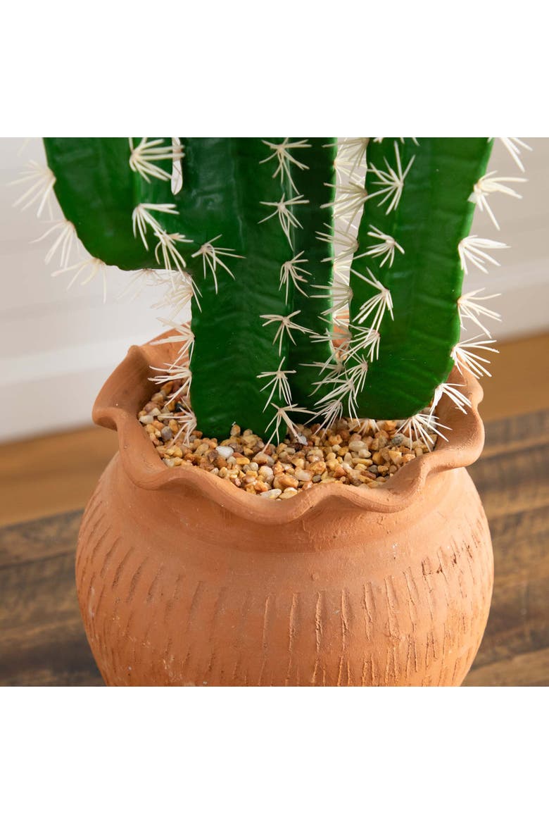 28-in Artificial Cactus in Terracotta Planter, Alternate, color, Green