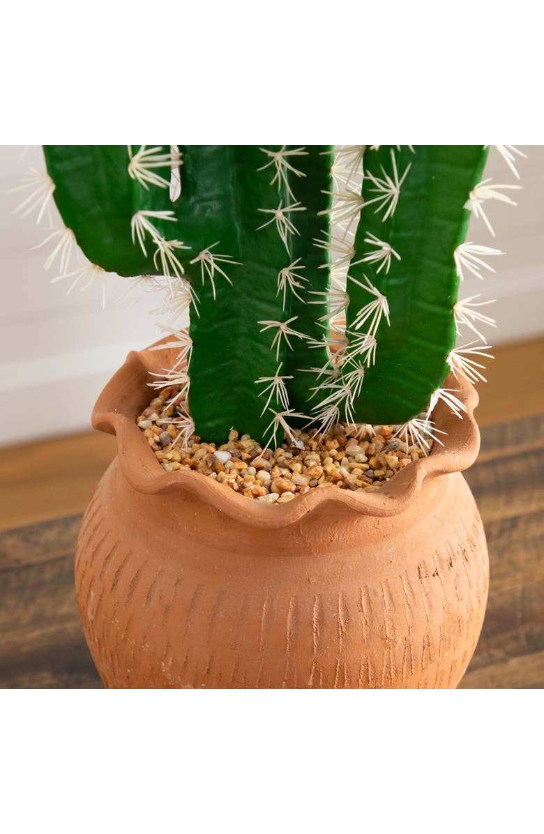 NEARLY NATURAL 28-in Artificial Cactus in Terracotta Planter, Alternate, color, Green