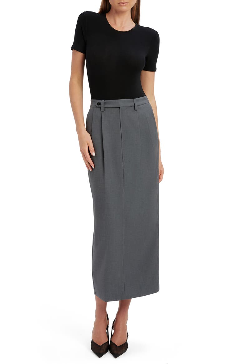 Amiah Midi Skirt, Alternate, color, DARK GREY
