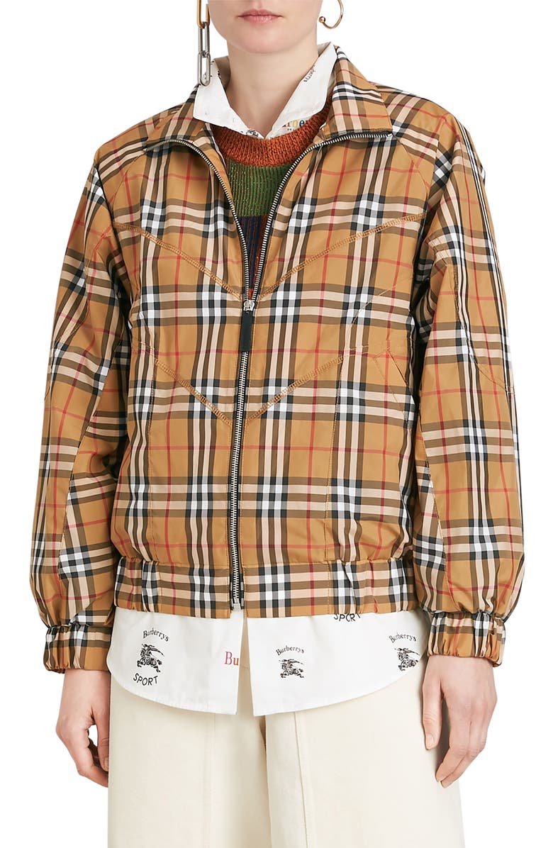 Burberry Corfe Check Print Jacket, Main, color, 