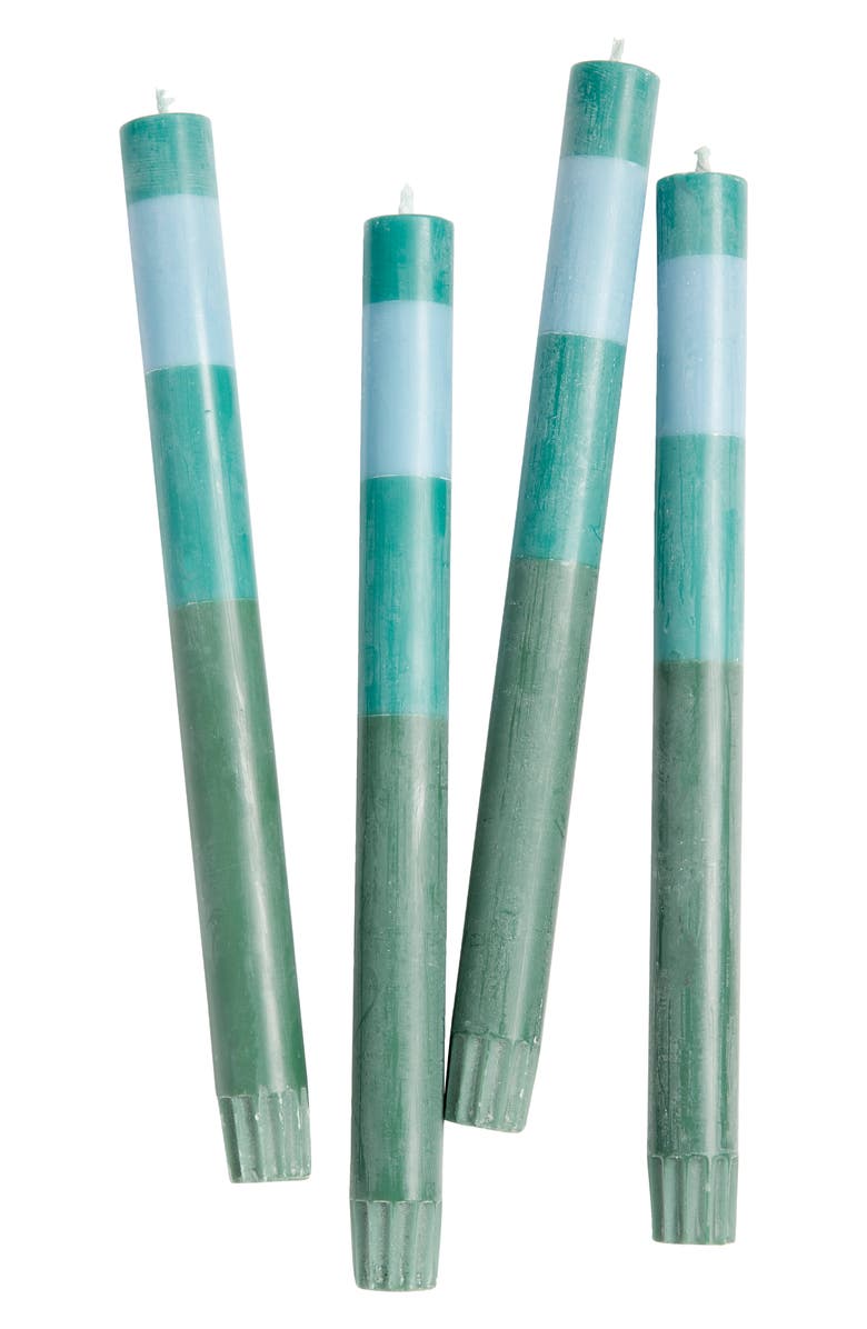 BRITISH COLOUR STANDARD 4-Pack Stripe Dinner Candles, Main, color, Beryl Bokara Moonstone