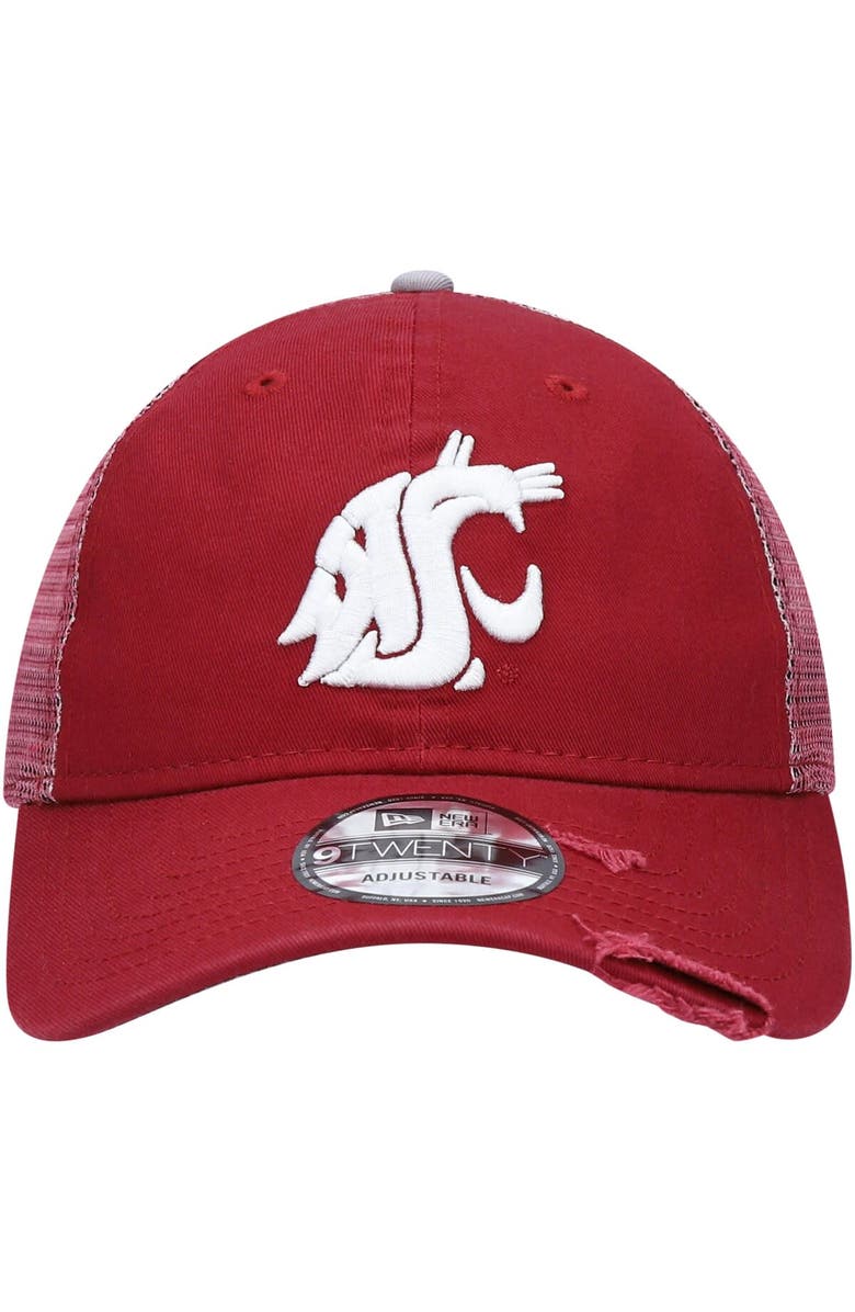 New Era Men's New Era Crimson Washington State Cougars Rustic Trucker 9TWENTY Snapback Hat, Alternate, color, 