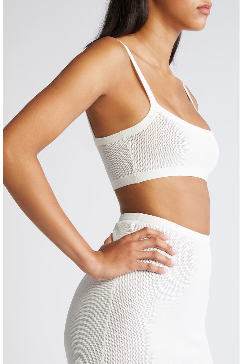 Square Neck Sweater Bralette, Alternate, color, WHITE