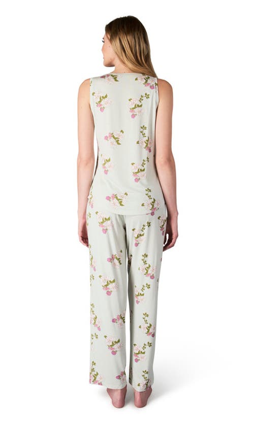Everly Grey Maternity Joy Tank & Pants /nursing Pajama Set In White