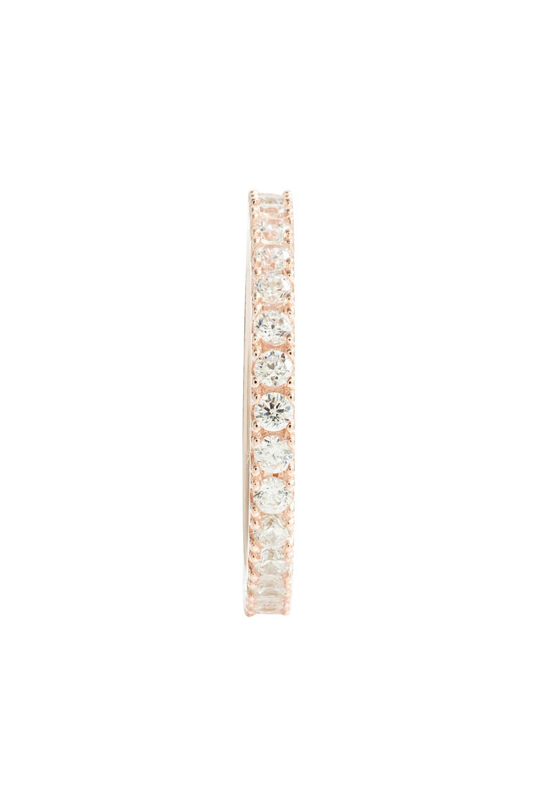 14K Rose Gold Plated Sterling Silver Cubic Zirconia Stackable Band Ring, Alternate, color, ROSE