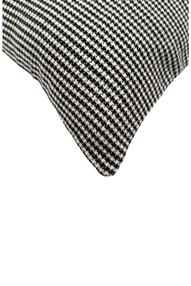 Houndstooth Woven Pillow - Cover, Alternate, color, Black and White