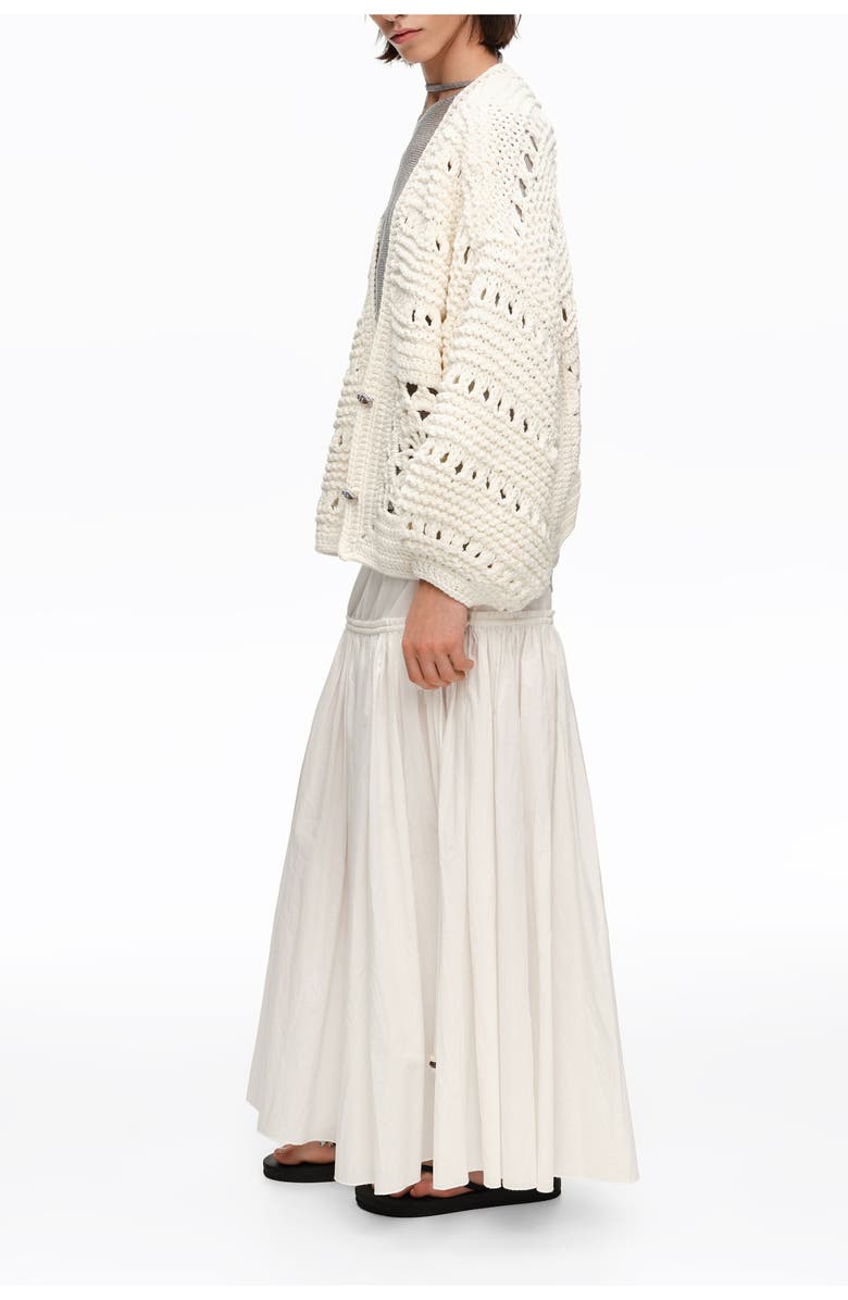 Bimba y Lola Crochet Balloon-Fit Cardigan, Alternate, color, White