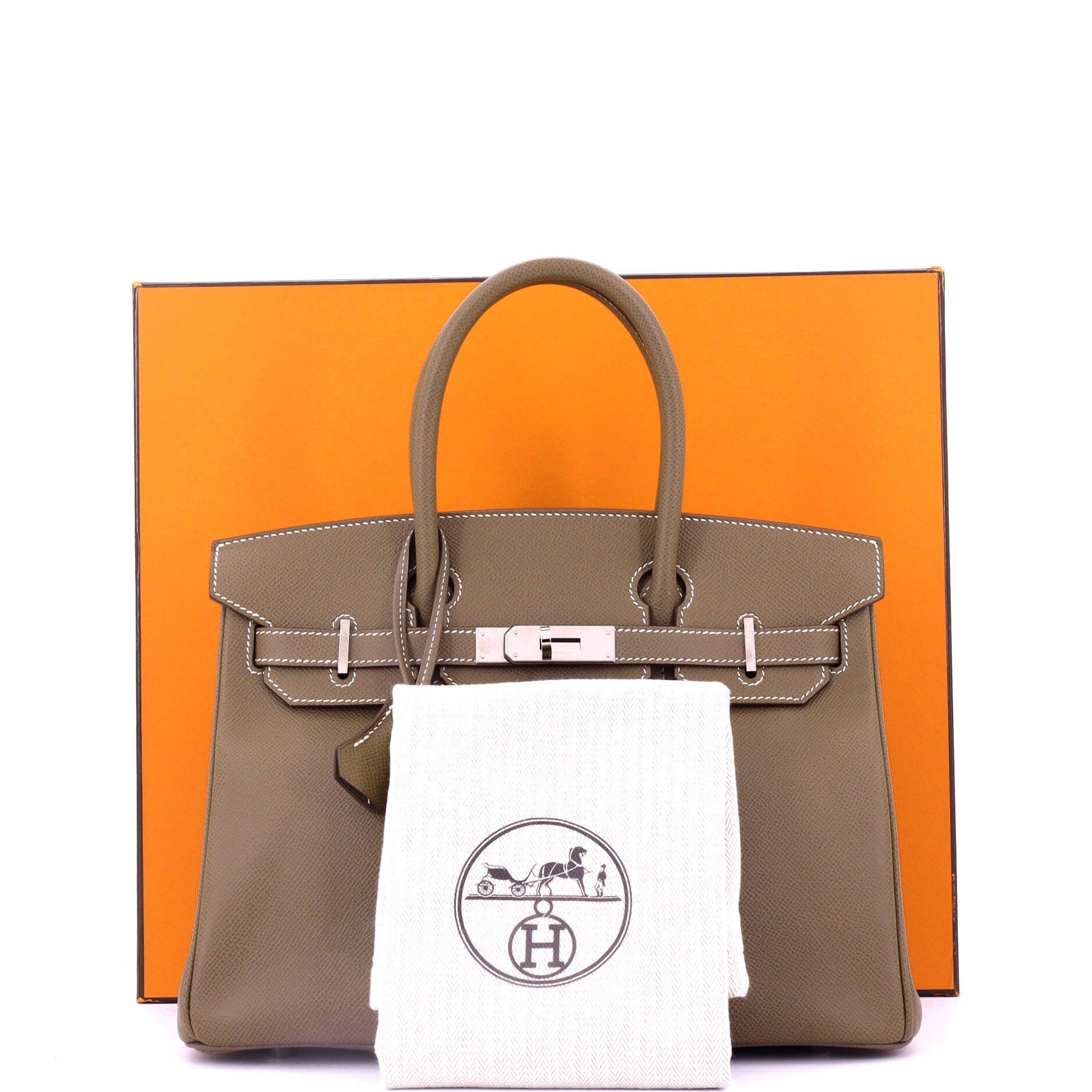 Pre-Owned Hermes Birkin Handbag Grey Epsom with Palladium Hardware 30, Alternate, color, 